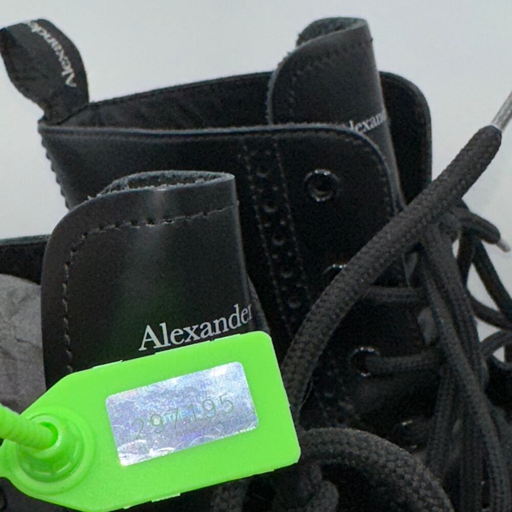 ALEXANDER MCQUEEN Hybrid Brogue Leather Combat Boots Black Sz 43/US 10 $780 - Picture 12 of 12